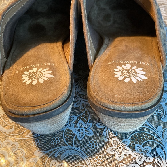 YELLOW BOX  animal print fake fur size 8 1/2 M slide w/2” heel.  $20 - Picture 4 of 6